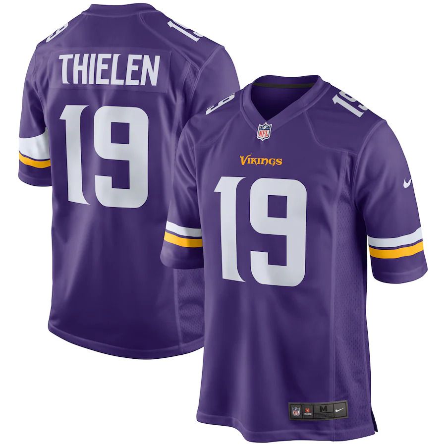 Men Minnesota Vikings 19 Adam Thielen Nike Purple Game Player NFL Jersey